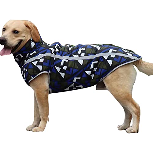 MANBOZIXi Hunde Jacke Reflektierend wasserdichte Hunde-Winterjacke, Hundemäntel Warm Jacke für Klein Mittel und Große Hunde, Blau 4XL von MANBOZIXi