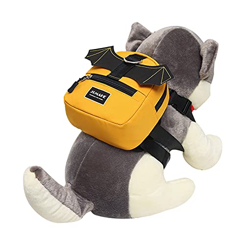 MANBOZIXi Hunde Rucksack Verstellbarer Pet Geschirr Tasche Satteltasche Snack/Wasserflasche Tasche für Outdoor Reisen Wandern Gelb von MANBOZIXi