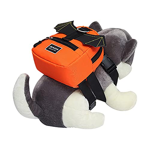 MANBOZIXi Hunde Rucksack Verstellbarer Pet Geschirr Tasche Satteltasche Snack/Wasserflasche Tasche für Outdoor Reisen Wandern Orange von MANBOZIXi