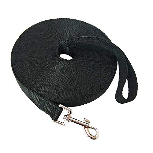 MANDAO Hundeleine aus Nylon für kleine, mittelgroße und große Hunde, 4,6 m / 7,9 m / 15,2 m Lange Leine, für Gehorsamkeit, Rückruf-Training, Camping, 50ft, schwarz MANDAO Hundeleine aus Nylon für kleine, mittelgroße und große Hunde, 4,6 m / 7,9 m / 15,2 m Lange Leine, für Gehorsamkeit, Rückruf-Training, Camping, 50ft, schwarz von MANDAO