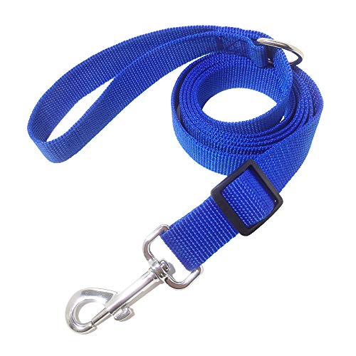 MANDAO Verstellbare Hundeleine, 1,2 m, 1,5 m, 1,8 m, Nylon-Hundeleine für mittelgroße Hunde, blau von MANDAO