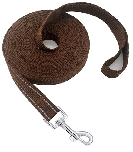 Nylon-Trainingsleine für kleine und mittelgroße Hunde, 4,5 m, 6,1 m, 9,1 m, 15,2 m, 30,5 m, reflektierend, lange Leine, Hunde-/Welpenleine für Gehorsamkeitstraining, Camping von MANDAO
