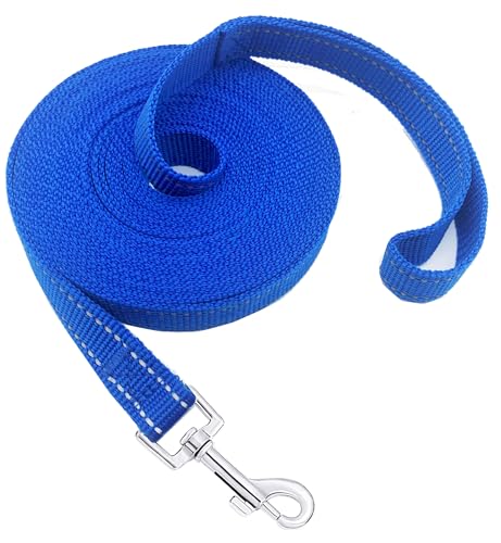 Nylon-Trainingsleine für kleine und mittelgroße Hunde, 4,5 m, 6,1 m, 9,1 m, 15,2 m, 30,5 m, reflektierend, lange Leine, Hunde-/Welpenleine für Gehorsamkeitstraining, Camping von MANDAO