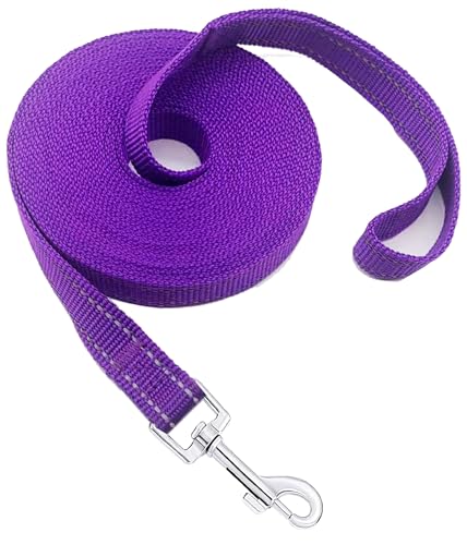 Nylon-Trainingsleine für kleine und mittelgroße Hunde, 4,5 m, 6,1 m, 9,1 m, 15,2 m, 30,5 m, reflektierend, lange Leine, Hunde-/Welpenleine für Gehorsamkeitstraining, Camping von MANDAO