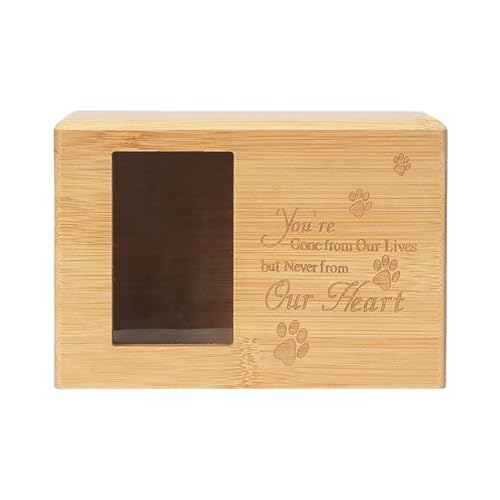 MANDDLAB 1 Stück Haustierurne, Haustier-Gedenkurne für, Holzfarbene Haustierkremationsurne mit Bilderrahmenurne Kremationsbox von MANDDLAB