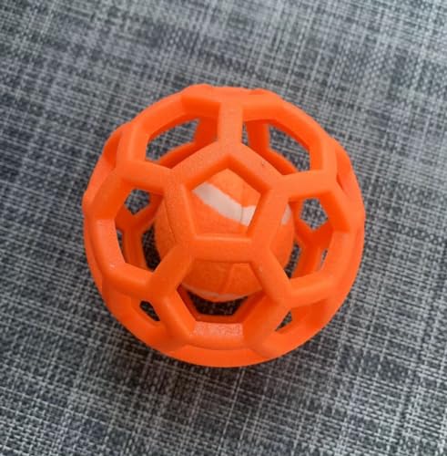 MANEWIN 2 Stücke Hundespielzeugball Ausgehöhlt TPR Mit Eingebautem Tennisball Werfen Elastischen Haustier Spielzeug Ball 9cm von MANEWIN