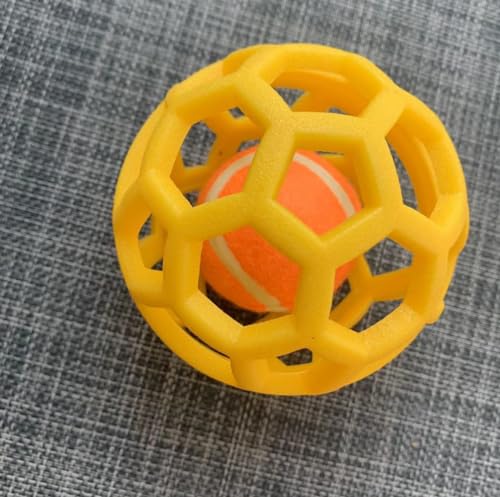 MANEWIN Hund Spielzeug Ball Hohl TPR Mit Eingebautem Tennis Werfen Elastischen Haustier Spielzeug Ball 9cm von MANEWIN