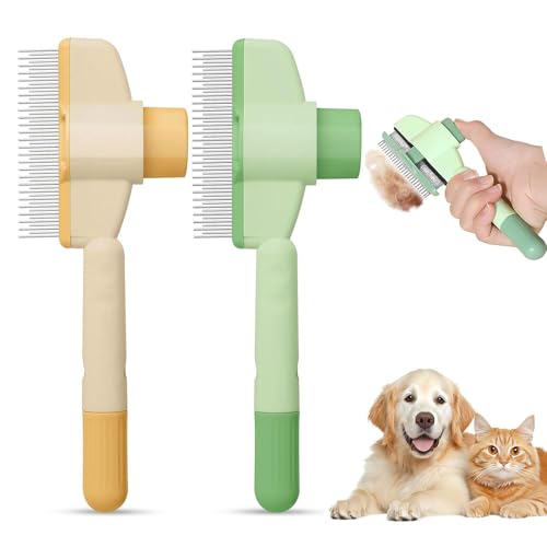 Katzenkamm, 2 Stück Selbstreinigender Flohkamm für Haustiere, Flohkamm Hunde, Flohkamm für Katzen, Katzen Haarbürste,Fellblitz Bürste Entfernt auf Knopfdruck Schnell Verirrte Haare Katzenkamm, 2 Stück Selbstreinigender Flohkamm für Haustiere, Flohkamm Hunde, Flohkamm für Katzen, Katzen Haarbürste,Fellblitz Bürste Entfernt auf Knopfdruck Schnell Verirrte Haare von MANGLI