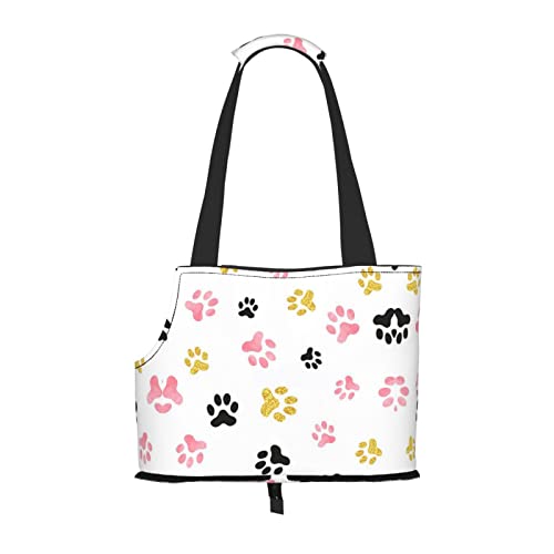 Bunte Hundepfoten bedruckte Hundetragetasche, leicht, vielseitig, Tragetasche, tragbar, weich, Tier, bequeme Taschen für kleine Haustiere Bunte Hundepfoten bedruckte Hundetragetasche, leicht, vielseitig, Tragetasche, tragbar, weich, Tier, bequeme Taschen für kleine Haustiere von MANLUU