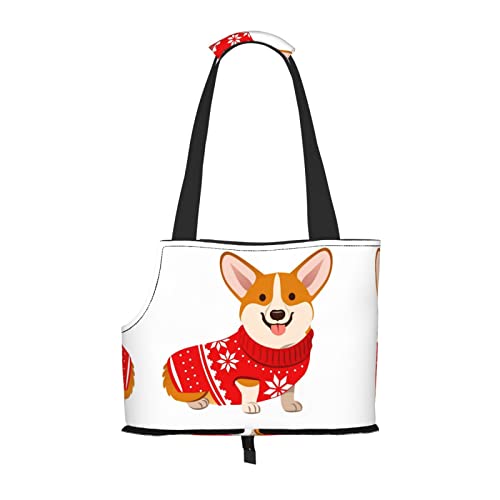 Cartoon Corgi Hundetragetasche, bedruckt, leicht, vielseitig einsetzbar, tragbar, weich, Tier, bequeme Taschen für kleine Haustiere von MANLUU