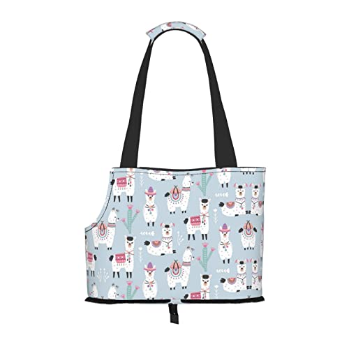 Cartoon Lama Alpaka bedruckte Hundetragetasche, leicht, vielseitig einsetzbar, tragbar, weich, Tier, bequeme Taschen für kleine Haustiere Cartoon Lama Alpaka bedruckte Hundetragetasche, leicht, vielseitig einsetzbar, tragbar, weich, Tier, bequeme Taschen für kleine Haustiere von MANLUU