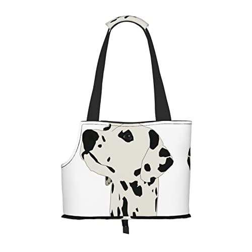 Dalmatiner bedruckte Hundetragetasche, leicht, vielseitig einsetzbar, tragbar, weich, Tier, bequeme Taschen für kleine Haustiere von MANLUU