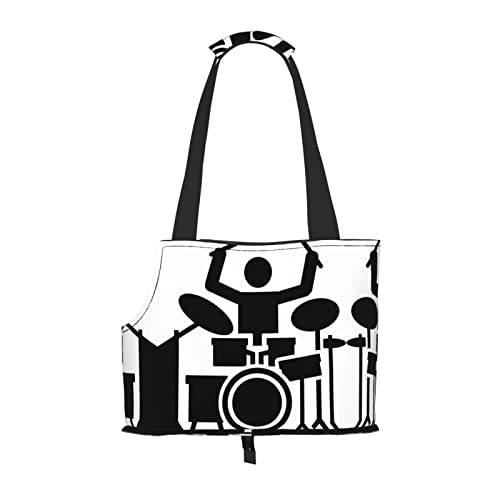 Drummer Bedruckte Hundetragetasche, leicht, vielseitig, Tragetasche, tragbar, weich, Tier, bequeme Taschen für kleine Haustiere von MANLUU