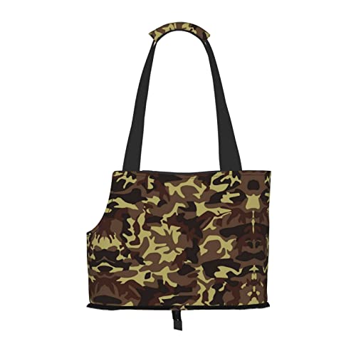 Hundetragetasche, Camouflage-Muster, bedruckt, leicht, vielseitig einsetzbar, tragbar, weich, Tier, bequeme Taschen für kleine Haustiere von MANLUU