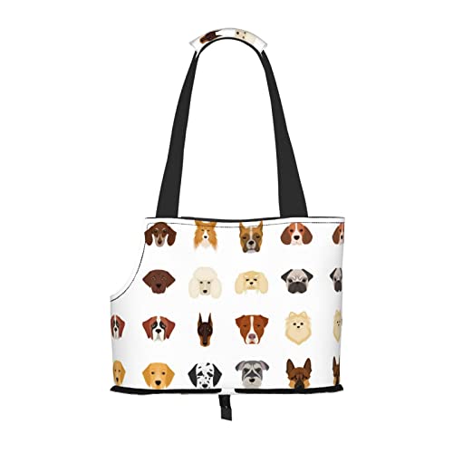 Hundetragetasche, Cartoon-Motiv, bedruckt, leicht, vielseitig einsetzbar, tragbar, weich, Tier, bequeme Taschen für kleine Haustiere von MANLUU