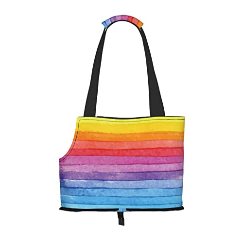 Hundetragetasche, bunt, Regenbogenstreifen, bedruckt, leicht, vielseitig, tragbar, weich, Tier, bequeme Taschen für kleine Haustiere Hundetragetasche, bunt, Regenbogenstreifen, bedruckt, leicht, vielseitig, tragbar, weich, Tier, bequeme Taschen für kleine Haustiere von MANLUU