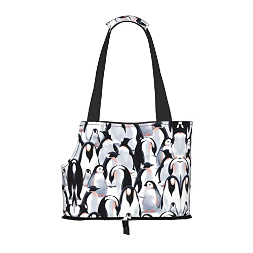 Hundetragetasche, niedlich, Pinguine, bedruckt, leicht, vielseitig, tragbar, weich, Tier, bequeme Taschen für kleine Haustiere von MANLUU