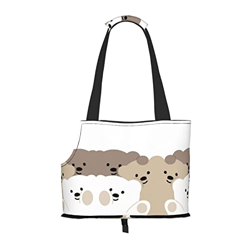 Hundetragetasche, niedlicher Bär, bedruckt, leicht, vielseitig einsetzbar, tragbar, weich, Tier, bequeme Taschen für kleine Haustiere von MANLUU