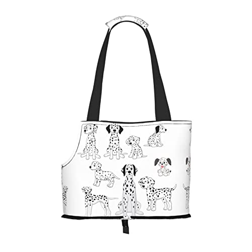 Hundetragetasche, niedlicher Dalmatiner-Druck, leicht, vielseitig, tragbar, weich, Tier, bequeme Taschen für kleine Haustiere von MANLUU