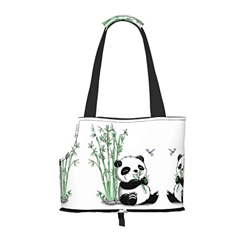 Hundetragetasche, niedlicher Panda-Druck, leicht, vielseitig einsetzbar, tragbar, weich, Tier, bequeme Taschen für kleine Haustiere von MANLUU