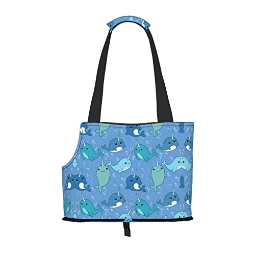 Hundetragetasche, niedliches Einhorn-Motiv, leicht, vielseitig, tragbar, weich, Tier, bequeme Taschen für kleine Haustiere von MANLUU