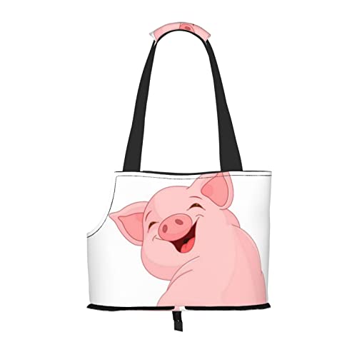 Hundetragetasche, niedliches rosa Schwein, bedruckt, leicht, vielseitig, tragbar, weich, Tier, bequeme Taschen für kleine Haustiere von MANLUU