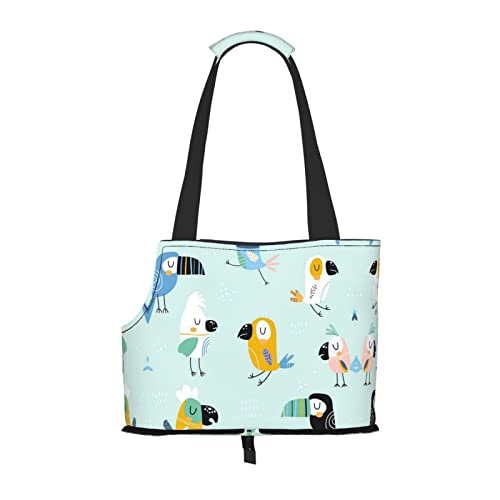 Hundetragetasche mit Cartoon-Vogel-Motiv, leicht, vielseitig, tragbar, weich, Tier, bequeme Taschen für kleine Haustiere von MANLUU