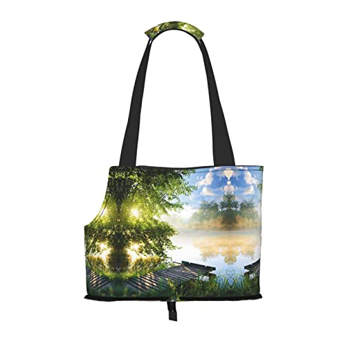 Hundetragetasche mit Landschaftsbäumen bedruckt, leicht, vielseitig einsetzbar, tragbar, weich, Tier, bequeme Taschen für kleine Haustiere Hundetragetasche mit Landschaftsbäumen bedruckt, leicht, vielseitig einsetzbar, tragbar, weich, Tier, bequeme Taschen für kleine Haustiere von MANLUU