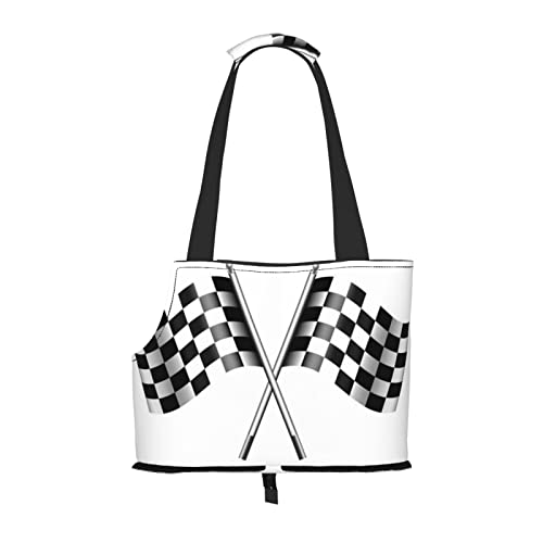 Hundetragetasche mit karierten Flaggen, leicht, vielseitig, tragbar, weich, Tier, bequeme Taschen für kleine Haustiere Hundetragetasche mit karierten Flaggen, leicht, vielseitig, tragbar, weich, Tier, bequeme Taschen für kleine Haustiere von MANLUU
