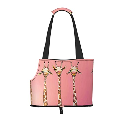 Hundetragetasche mit niedlichem Giraffen-Cartoon-Muster, bedruckt, leicht, vielseitig einsetzbar, tragbar, weich, Tier, bequeme Taschen für kleine Haustiere Hundetragetasche mit niedlichem Giraffen-Cartoon-Muster, bedruckt, leicht, vielseitig einsetzbar, tragbar, weich, Tier, bequeme Taschen für kleine Haustiere von MANLUU