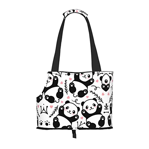 Hundetragetasche mit süßem Panda-Motiv, leicht, vielseitig, tragbar, weich, bequem, für kleine Haustiere von MANLUU
