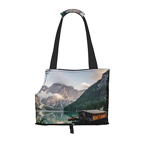 Lake House Views Bedruckte Hundetragetasche, leicht, vielseitig, Tragetasche, tragbar, weich, Tier, bequeme Taschen für kleine Haustiere von MANLUU