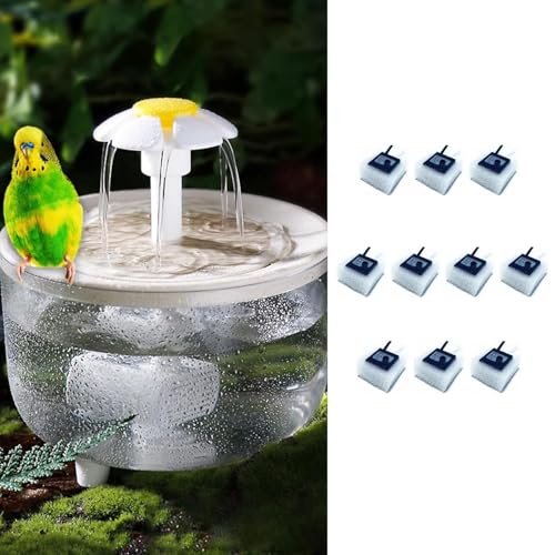 MANON ROSA 10 Stück hochdichte wiederverwendbare Vorfilterschwämme - Ersatzteile für Vogelbrunnen Badefilter von MANON ROSA