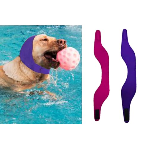 MANON ROSA Hunde-Schwimmkappen, wasserdicht, Allwetter-Schal zum Baden, an regnerischen Tagen, Schwimmen, Ohrenschutz und Reisezubehör für kleine, mittelgroße und große Hunde, Welpen, 2 Stück (1 Rosa, von MANON ROSA