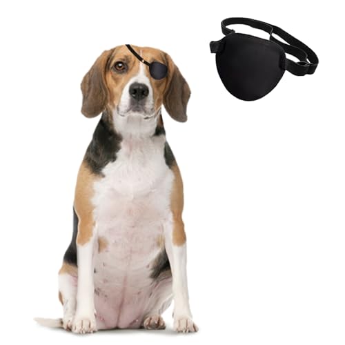 MANON ROSA Hundeaugenklappe Pirat – Einzelne Augenklappe Augenabdeckung für kleine, mittelgroße und große Hunde Katzen mit Augenverletzungen und Wunden (Medium) von MANON ROSA