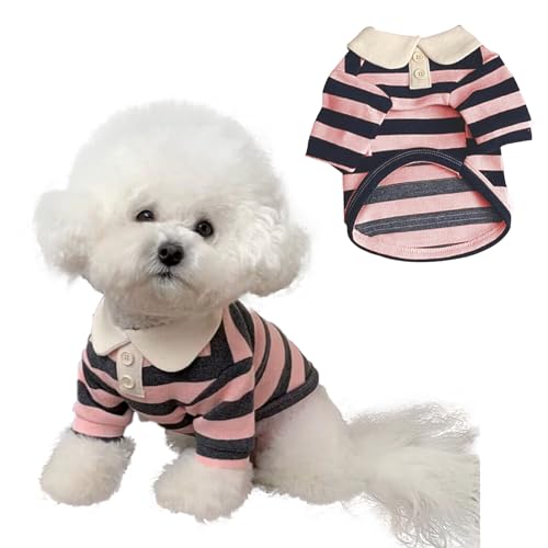 MANON ROSA Hundekleidung, niedliches Poloshirt, weich und atmungsaktiv, T-Shirt mit Kragen, Sommer, Herbst, Outfits für kleine, mittelgroße Hunde und Katzen, ideal für Hunde- und von MANON ROSA