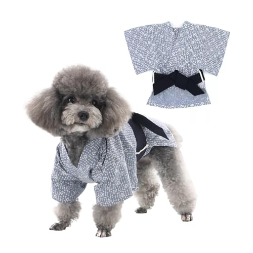 MANON ROSA Hundekostüm, japanischer Yukata-Kimono, traditioneller Haustier-Kimono, Cosplay für kleine und mittelgroße Hunde, Welpen und Katzen, atmungsaktiv, verstellbar, Sommer-Outfit (Himmelblau MANON ROSA Hundekostüm, japanischer Yukata-Kimono, traditioneller Haustier-Kimono, Cosplay für kleine und mittelgroße Hunde, Welpen und Katzen, atmungsaktiv, verstellbar, Sommer-Outfit (Himmelblau von MANON ROSA