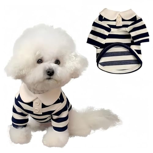MANON ROSA Niedliches Hunde-Poloshirt für kleine und mittelgroße Hunde – Sommer-T-Shirts für Welpen, Yorkie, Pudel, Shih Tzu, Dackel, Kätzchen, gestreifter Kragen, Haustier-Hunde-Designer-Outfits MANON ROSA Niedliches Hunde-Poloshirt für kleine und mittelgroße Hunde – Sommer-T-Shirts für Welpen, Yorkie, Pudel, Shih Tzu, Dackel, Kätzchen, gestreifter Kragen, Haustier-Hunde-Designer-Outfits von MANON ROSA