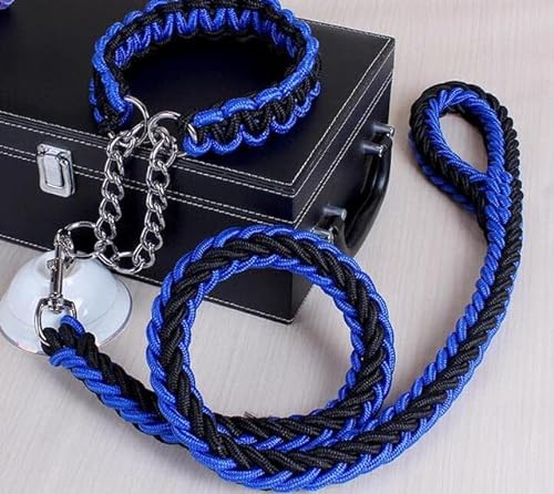 Doppelsträngiges Seil Große Hundeleinen Metall P-Kettenschnalle Nationale Farbe Haustier Zugseil Halsband Set Für Große Hunde 1,2 m Länge von MANTOU