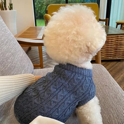 MANTOU Pet Strickpullover Pomeranian Winter Teddy Einfarbige Kleidung Welpen Warmer Pullover Haustier Hund Schöne Kleidung von MANTOU