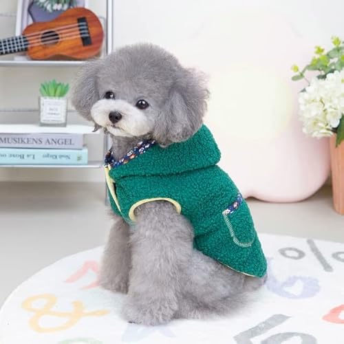 MANTOU Samtweste Koreanische Haustierkleidung Winter Warme Hundejacke Welpen Hoodie Pudel Bichon Kleidung Mode Hundekleidung von MANTOU