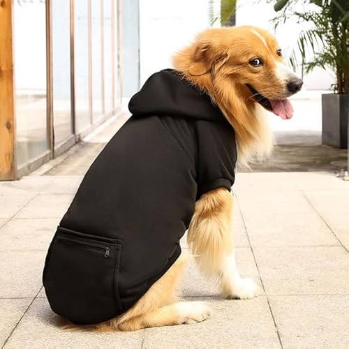 MANTOU Warme Hundekleidung für große Hunde, Winter-Haustier-Fleecemantel, Sport-Sweatshirt, Hoodies mit Snacks-Tasche, Bekleidung von MANTOU