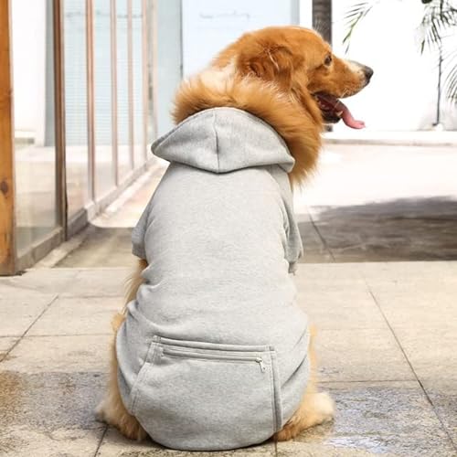 MANTOU Warme Hundekleidung für große Hunde, Winter-Haustier-Fleecemantel, Sport-Sweatshirt, Hoodies mit Snacks-Tasche, Bekleidung von MANTOU