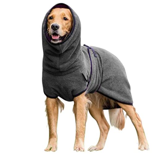 Mittlerer Hund Warme Mäntel Hund Winterjacke Rollkragen Verstellbarer Hund Mit Kapuze Kleidung Winddicht Fleece Haustier Outfit Größe S-3XL von MANYMANY