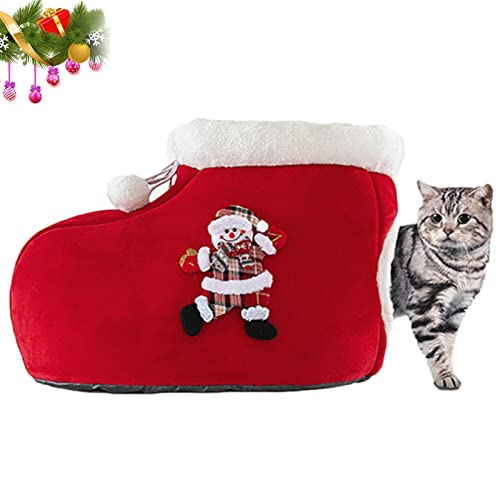 Pet House Weihnachten Katzenbetten Xmas Doggy Cats Iglu-Höhlen Kleines Haustierzelt Nest Schlafbett von MANYMANY