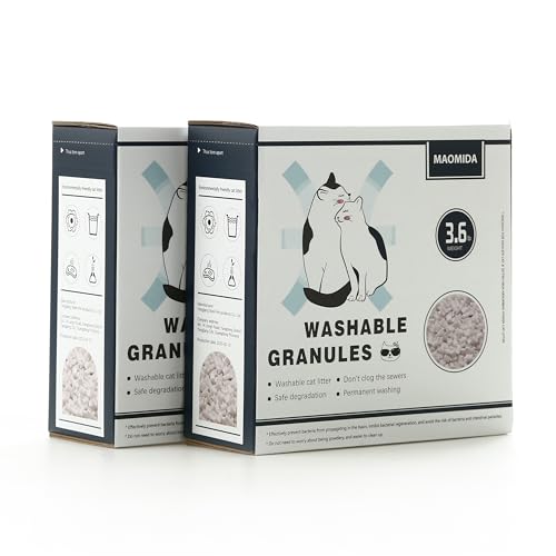 Nachfüllpackung für Katzentoilette, waschbares Granulat, kompatibel mit Cat Genie Nachfüllpackungen Ideal für Katzentoilette, Kompostierbar und spülbar, 3,2 kg von MAOMIDA