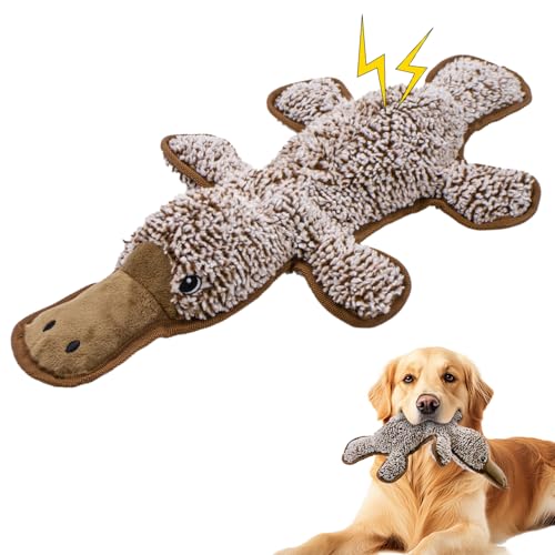 MAOOOOB Quietschspielzeug für Hunde, kein Füllen, Kauspielzeug für kleine, mittelgroße und große Rassen, langlebig, interaktiv, um sie zu beschäftigen, bestes Geburtstagsgeschenk (Schnabeltier) von MAOOOOB