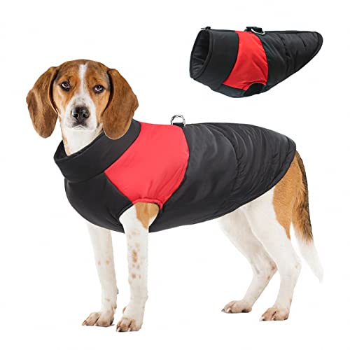 MAOTN Winddichte und regendichte warme Hundemäntel für den Winter, mittelgroße und große Haustierjacke für Hunde, tragbare Hundebaumwollweste für den Außenbereich,Red,5XL MAOTN Winddichte und regendichte warme Hundemäntel für den Winter, mittelgroße und große Haustierjacke für Hunde, tragbare Hundebaumwollweste für den Außenbereich,Red,5XL von MAOTN