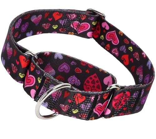 Valentinstag-Hundehalsband, 3,8 cm breit, Martingale-Hundehalsband, niedliches Herz-Halsband für mittelgroße und extra große Hunde, Herz M Valentinstag-Hundehalsband, 3,8 cm breit, Martingale-Hundehalsband, niedliches Herz-Halsband für mittelgroße und extra große Hunde, Herz M von MAOWUWUJOZ