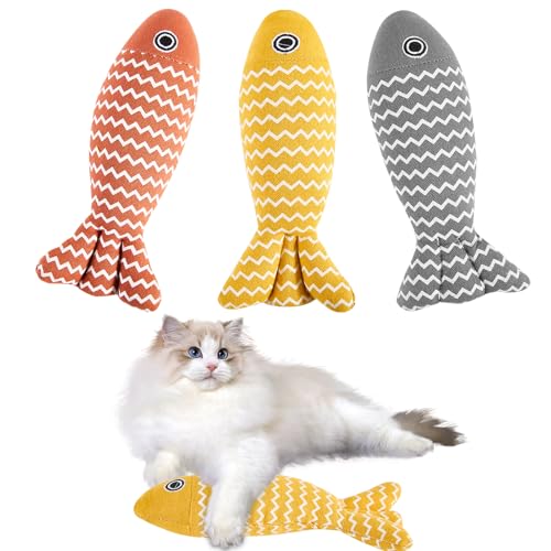 MAOZHUREN 3 Katzenminze Fisch Spielzeug Indoor Katzenspielzeug Beißendes Katzenspielzeug Lassen Sie die Katze nicht mehr einsam von MAOZHUREN